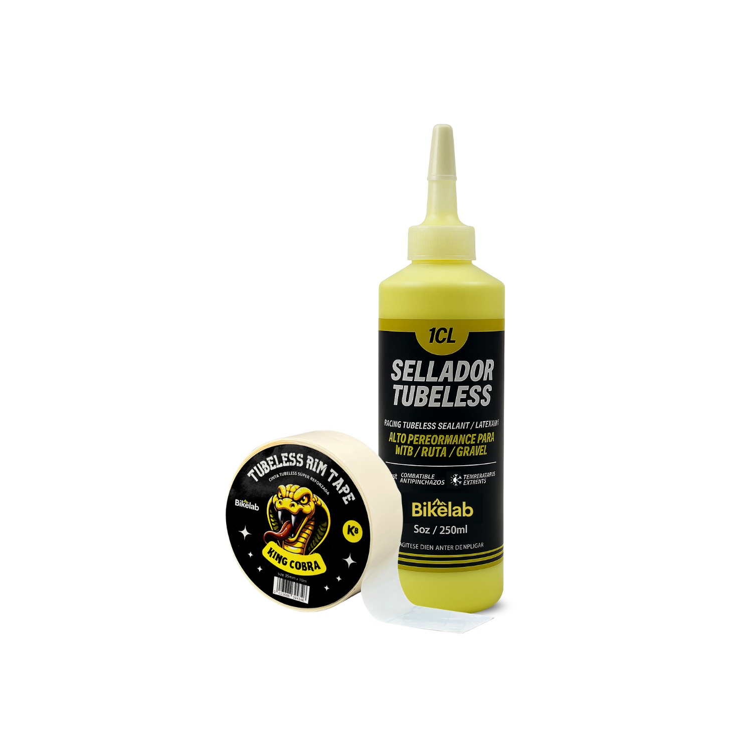 Kit Tubeless Sellador Racing 250ml + Tape 35mm Bikelab