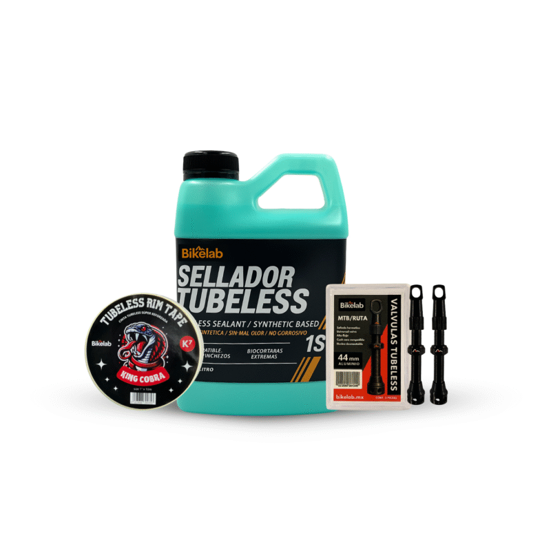 Kit Pro Tubeless Bikelab Sellador 1 Litro + Cinta 25 Mm + 2 Válvulas 44 Mm