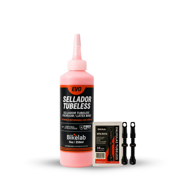 Kit Tubeless Evo Fiber Bikelab 250ml + 2 Valvulas 44mm